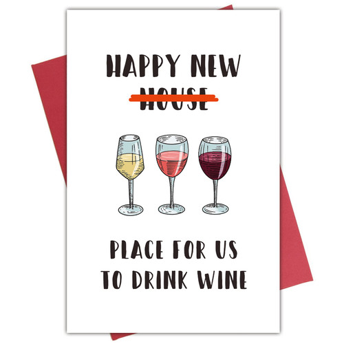Happy New Home Card, Congrats New House Greeting Card, Funny Housewarming Card for Friend Relative Neighbor