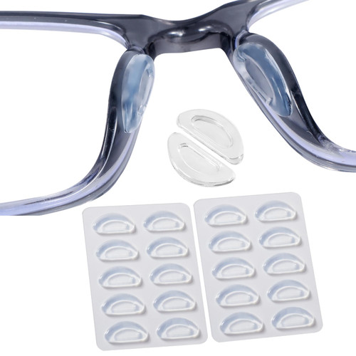 Eyeglass Nose Pads, Anti Slip Nose Pads for Glasses with Super Sticky Backing, Soft Silicone Adhesive Glasses Nose Pad (10 Clear Pairs) Eyeglass Nose Pads, Anti Slip Nose Pads for Glasses with Super Sticky Backing, Soft Silicone Adhesive Glasses Nose Pad (10 Clear Pairs)