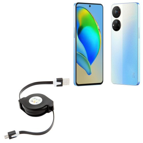 BoxWave Cable Compatible with ZTE Axon V40s - miniSync, Retractable, Portable Sync Cable for ZTE Axon V40s