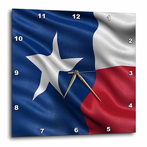3dRose Texas State Flag - Wall Clock, 15 by 15" (DPP_216246_3)