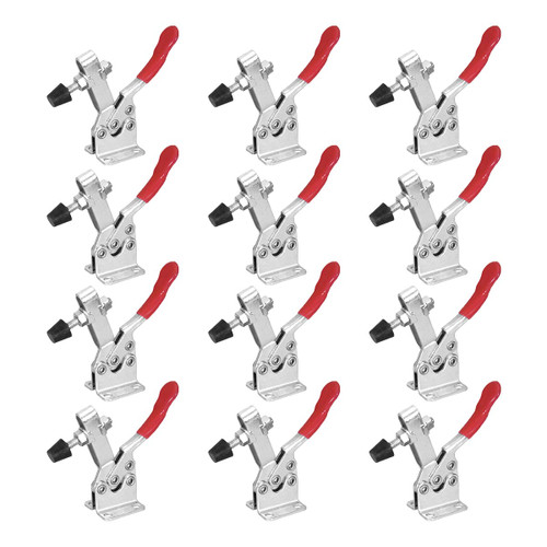 POWERTEC 20327-P3 Quick Release Horizontal Toggle Clamp 201B - 300 lb Holding Capacity w Rubber Pressure Tip, 12 PK