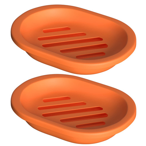 Topsky 2 Pcs Soap Dish Soap Holder with Drain for Shower, Soap Dishes Soap Savers for Bar Soap, Soap Bar Holder Shower with Drip Tray, Plastic Double Layer Draining Soap Box for Bathroom - Orange Topsky 2 Pcs Soap Dish Soap Holder with Drain for Shower, Soap Dishes Soap Savers for Bar Soap, Soap Bar Holder Shower with Drip Tray, Plastic Double Layer Draining Soap Box for Bathroom - Orange
