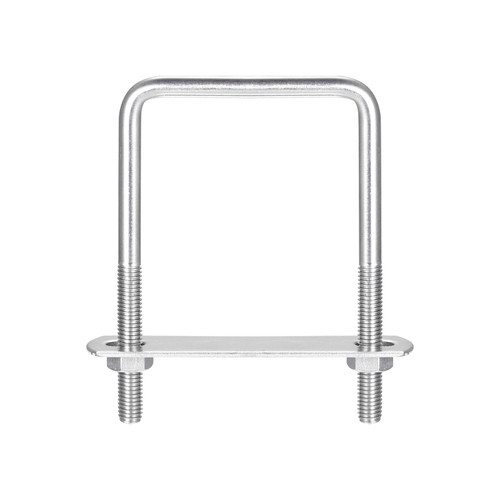 uxcell Square U-Bolts, 5 Sets 67mm(2.64") Inner Width 110mm Length M8 304 Stainless Steel U Clamp Bolt with Nuts and Plates, for Boat Trailer