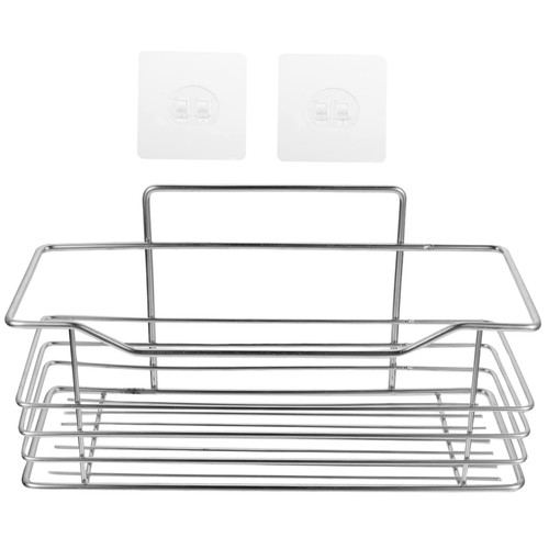 COOLHIYA Stainless Steel Storage Rack Metal Storage Rack Metal Wall Shelves Wall Mount Toothbrush Holder Rack Wall Floating Shelves Shampoo Shelf Kitchen Storage Shelf Wall Mount Bamboo