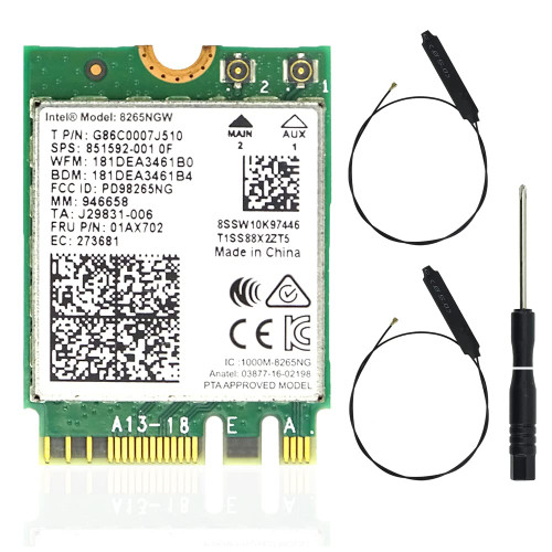 LIAN MO for Intel Wireless-AC 8265 Dual Band 2.4G/5Ghz WiFi Bluetooth WLAN for 8265NGW NGFF 802.11ac 867Mbps 2x2 MU-MIMO BT 4.2 Card