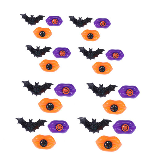 Halloween Home Decorations, 24pcs Halloween Bat and Lip Whistle Plastic Funny Whistle Toy Party Favors for Assorted