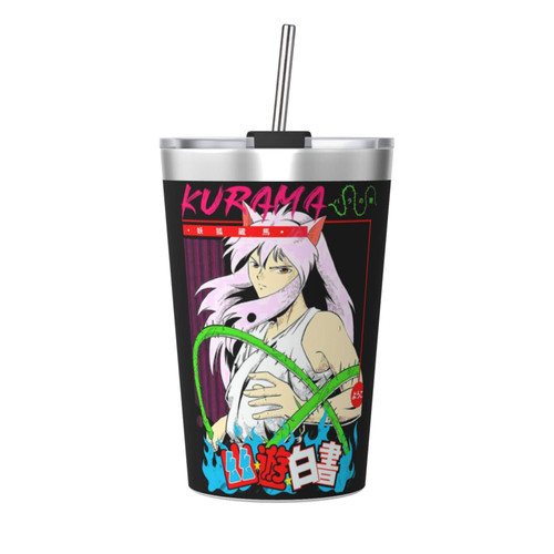 Anime Yu Yu Hakusho Thermos With Conical Straw Fashion Coffee Mugs Stainless Steel Cups 12oz