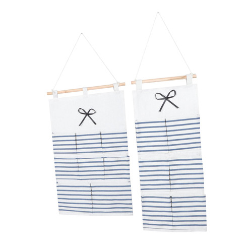 HOOTNEE 2Pcs Storage Hanging Bag Behind The Door Multi Purpose Hanger Macrame Shelf Wall Hanging Linen Storage Bags Closet Hanging Storage Bag Hanging Storage Pouches Wall Hanging Pocket