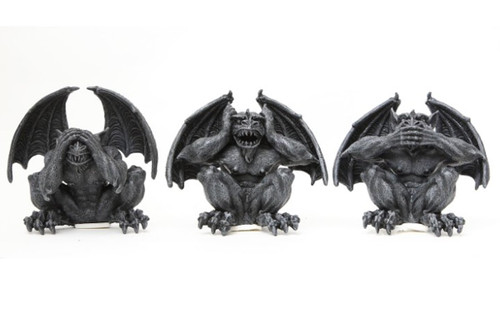 4.25 Inch Gargoyle See Hear No Evil Shelf Sitters Statue Figurine