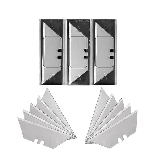 30 Pack Utility Knife Blades, SK5 Steel Heavy Duty Box Cutter Replacement Blades with Plastic Case, Standard Size Razor Blades for Most Standard Utility Knives