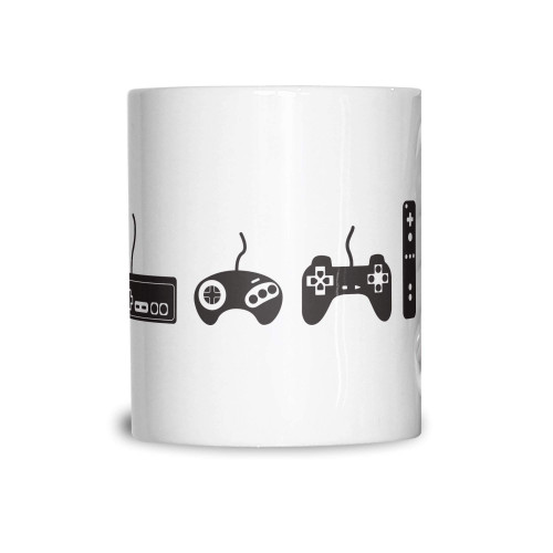 Gaming Mug Evolution Of A Video Game Controller Gift Idea For Nerds Coffee Tea Cup White 11OZ