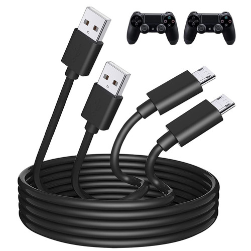 AOSOK PS4 Controller Charger Cable, 2Pack 3FT PS4 Charging Cable Super Fast Charger for Sony Playstation 4 /PS4 Slim/Pro Controllers/Xbox One/X Controller, Durable Micro USB Android Charging Cord