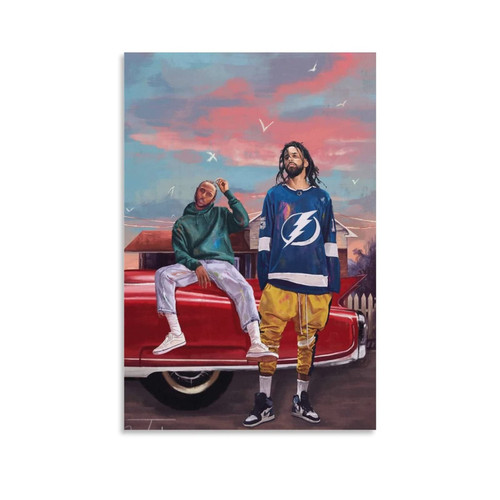 OFITIN Rapper Poster J-Cole Kendrick Poster Lamar Poster for Room Aesthetic Canvas Wall Art Posters 16x24inch(40x60cm)