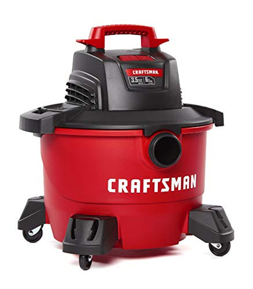 CRAFTSMAN CMXEVBE17584 6 gallon 3.5 Peak Hp Wet/Dry Vac, Portable Shop Vacuum with Attachments