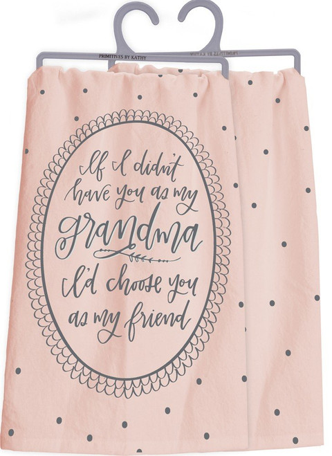 Primitives by Kathy Lettered Life Dish Towel, 28" Square, My Grandma