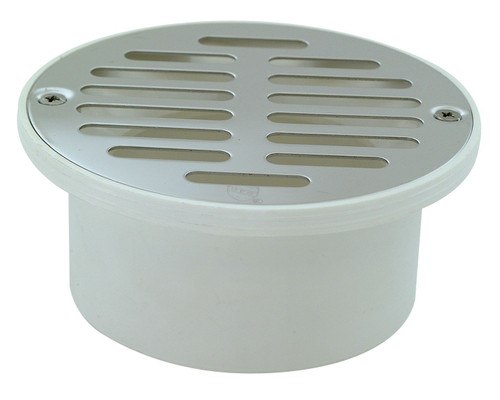 EZ-Flo 3 Inch x 4 Inch PVC General Purpose Drain with Stainless Steel Strainer, 15322