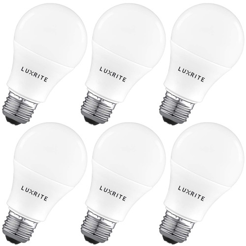 LUXRITE A19 LED Light Bulb 100W Equivalent, 2700K Warm White Non-Dimmable, 1600 Lumens, Standard LED Bulb 15W, E26 Medium Base, UL Listed, Perfect for Table Lamps and Home Lighting (6 Pack)