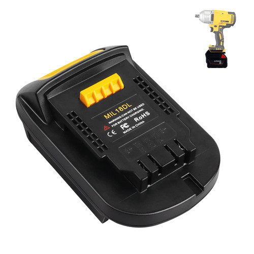 ZLWAWAOL MIL18DL Battery Adapter Converter for Milwaukee to Dewalt Battery, for Milwaukee M18 18V Lithium Battery Convert to Dewalt 20V Lithium Battery,for Dewalt 20V Cordless Tools