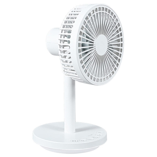 yunestry 4000mAh Rechargeable Air Circulation Fan 360 Degree Oscillation 6 Speed Fan with LED Lamp Desk Fan Timer Fan for Home Oscillating Fan for Bedroom White Outdoor