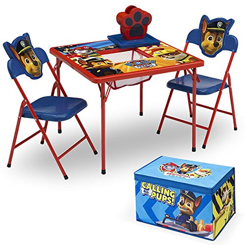Delta Children 4-Piece Kids Furniture Set (2 Chairs and Table Set & Fabric Toy Box), Nick Jr. PAW Patrol
