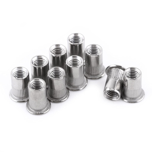 Blind Rivet Nuts, M3-M8 Flat Head Threaded Blind Rivet Nut Insert Nutsert Screw Stainless Steel(M7)