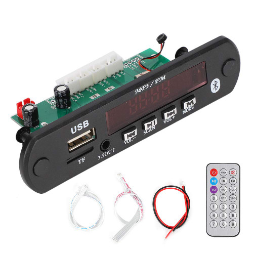 Bluetooth 4.2 MP3 Decoder Board, 12V Bluetooth MP3/WMAWAV/FLAC/APE Decoder Module with Remote Controller, Support Bluetooth/USB/Memory Card/FM/AUX