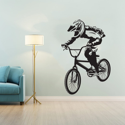 FGJFGGFR BMX Bike Boy Vinyl Wall Decal Decal Bedroom Art Deco Home Living Room Background Wall Decor Mural Sticker,Black,57X85CM FGJFGGFR BMX Bike Boy Vinyl Wall Decal Decal Bedroom Art Deco Home Living Room Background Wall Decor Mural Sticker,Black,57X85CM