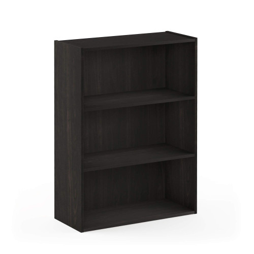 Furinno Pasir 3-Tier Open Shelf Bookcase, Dark Espresso
