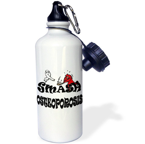 3dRose Smash Osteoporosis-Sports Water Bottle, 21oz , Multicolored