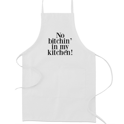 Decal Serpent No Bitchin' in My Kitchen Funny Parody Cooking Baking Kitchen Apron - White