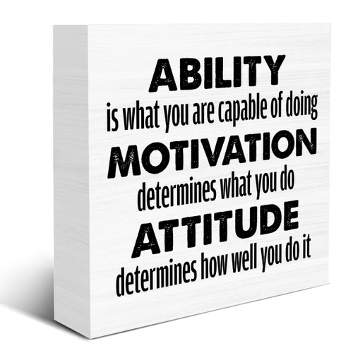 Motivational Quotes Ability Motivation Attitude Wooden Box Sign Ability is What You are Capable of Doing Positive Wood Sign Decor Wooden Block Sign for Home Office School Shelf Desk Motivational Quotes Ability Motivation Attitude Wooden Box Sign Ability is What You are Capable of Doing Positive Wood Sign Decor Wooden Block Sign for Home Office School Shelf Desk