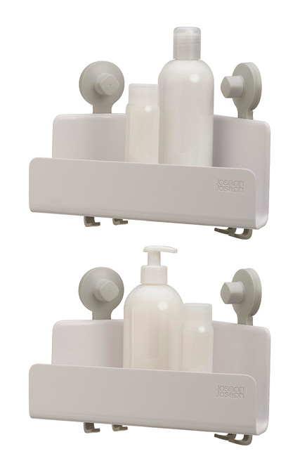 Joseph Joseph EasyStore Corner Shower Caddy, 2 Pack (no Mirror), White