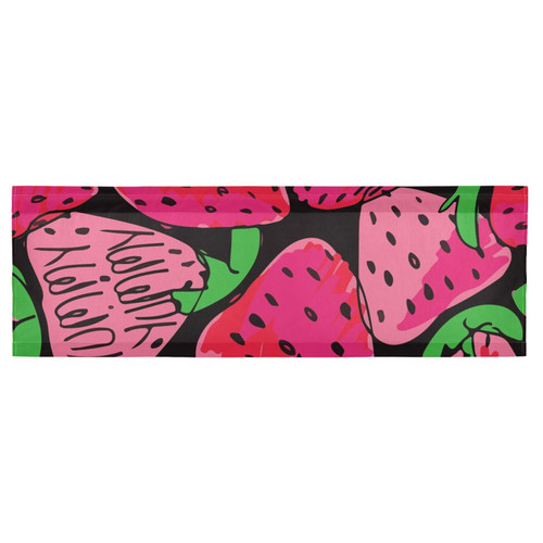 Augenstern Window Topper Curtain Yummy-Strawberry-Pattern-Watercolor 54x18 inch Valance Short Curtain for Kitchen Windows/Bathroom/Living Room/Bedroom Augenstern Window Topper Curtain Yummy-Strawberry-Pattern-Watercolor 54x18 inch Valance Short Curtain for Kitchen Windows/Bathroom/Living Room/Bedroom