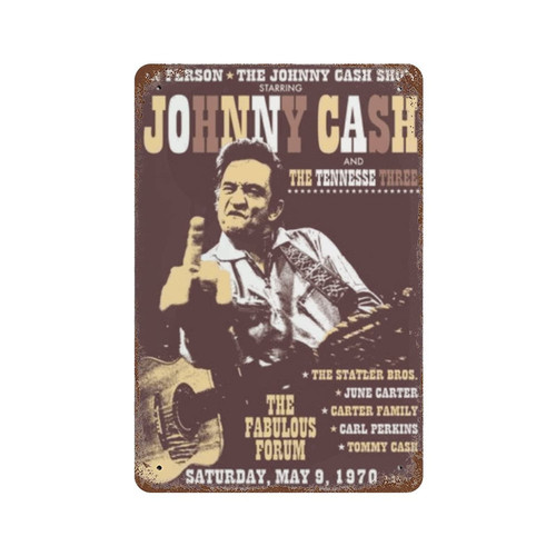 Arxin Johnny-Cash Artwork Metal Tin Sign Vintage Decor for Home Bar, 8x12 Decorative Plaque