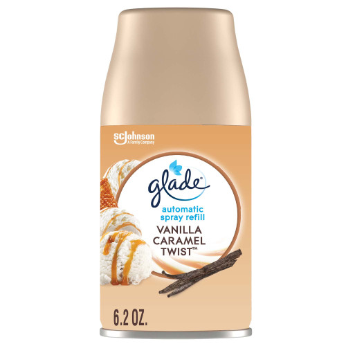 Glade Automatic Spray Refill, Air Freshener for Home and Bathroom, Vanilla Caramel Twist, 6.2 Oz (Packaging may vary)