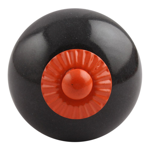 Indian Shelf 6 Pack Vintage Knobs|Round Western Cabinet Knobs|Black Knobs for Dresser Drawers Kids|Ceramic Dresser Knobs Vintage|Pulls & Knobs for Cabinets & Drawers|Modern Drawer Pulls
