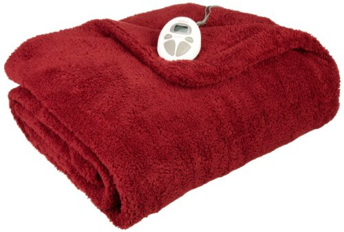 Sunbeam Heated Blanket | LoftTec, 10 Heat Settings, Garnet, Twin