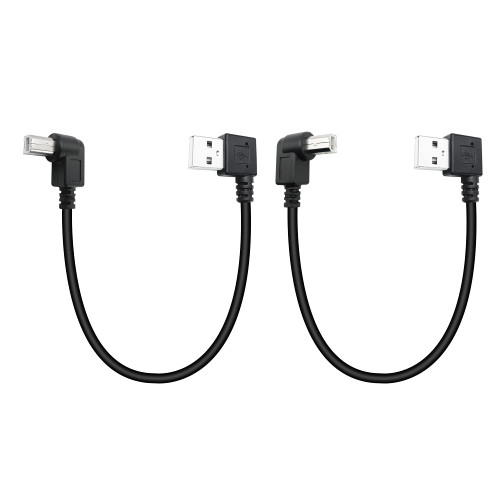 Kallaudo 90 Degree Short USB Printer Cable 25CM Left Angle USB 2.0 Type A Male to Left and Right Angle B Male Scanner Cable Cord(0.8Ft) Kallaudo 90 Degree Short USB Printer Cable 25CM Left Angle USB 2.0 Type A Male to Left and Right Angle B Male Scanner Cable Cord(0.8Ft)