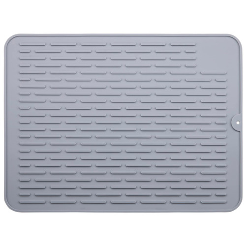 Silicone Dish Drying Mats for Kitchen Counter, Food Grade Silicone Drying Mat ,Large Dish Drainer Mat for Kitchen Counter, Dish Drying Pad, Silicone Dish Drying Mat (15.75 x 11.81 Inches, grey)