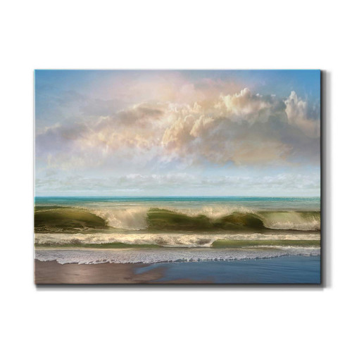 WEXFORD HOME Landscape Picture Canvas Wall Art Print Decoration Painting Ocean Beach Sea Artwork for Living Room Bedroom Office, Ready to Hang, 8x12