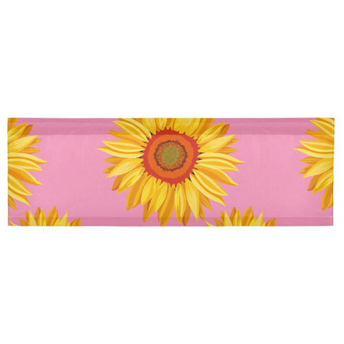 Augenstern Window Topper Curtain Watercolor-Sunflower-Summer-Pink 54x18 inch Valance Short Curtain for Kitchen Windows/Bathroom/Living Room/Bedroom