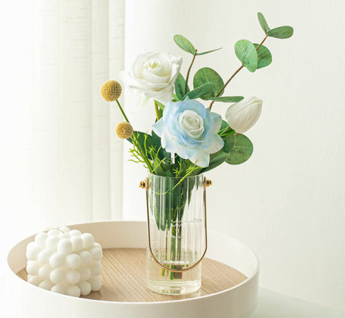 Fasjewly Artificial Rose Tulips with Vase,Fake Flowers Rose in Vase Faux Real Touch Rose Tulips Bouquets Floral Arrangement for Wedding Home Decor,Table Centerpieces(White Tulip) Fasjewly Artificial Rose Tulips with Vase,Fake Flowers Rose in Vase Faux Real Touch Rose Tulips Bouquets Floral Arrangement for Wedding Home Decor,Table Centerpieces(White Tulip)
