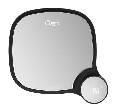 Ozeri Stainless Steel Kitchen Scale, 0.1 g (0.01 oz) Weighing Technology, Black