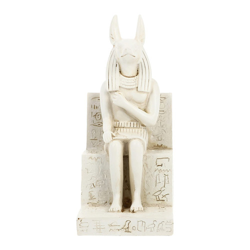 USHOBE Vintage Decor Tall Egyptian God Ancient Sitting on Throne Egyptian Statue Resin Antique Bronze Sculpture Altar Guardian Ornament Home Decor