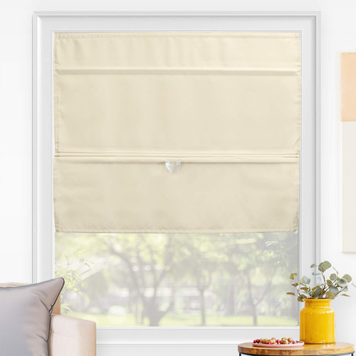 CHICOLOGY Roman Shades for Windows , Window Shades for Home , Roman Shades , Window Treatments , Room Darkening Shades , Roman Window Shades , 36" W X 64" H, Runway Tan (Light Filtering)