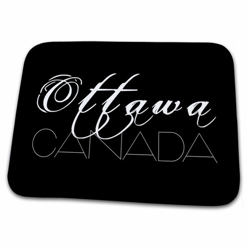 3dRose Cities Of The World - Ottawa, Canada on black background - Dish Drying Mats (ddm-273369-1)