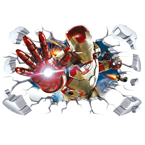 3D Wall Decals Peel and Stick, Removable DIY Wall Stickers for Boy Kids Bedroom Nursery Playroom Decoration-Superhero