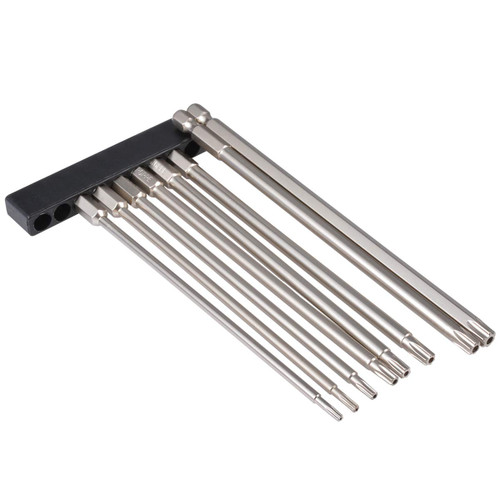 HOHXEN 8pcs 1/4 Inch Hex Shank T9-T40 Magnetic Torx Head Screw Driver Bit Set Security Tamper Proof Star 6 Point Screwdriver Kit Tools 150mm Length
