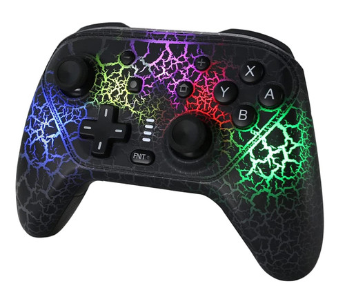 TOGETOP Switch Controllers, Wireless Switch Pro Controller with 9 Color Adjustable LED/Unique Crack/Turbo/Vibration/Motion Control/Wake-Up, Wireless Remote Gamepad for Nintendo Switch/Lite/OLED