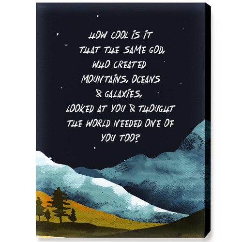 How Cool is It That The Same God Wall Art, Scripture Bible Verses Canvas Print Painting Ready to Hang for Christian Home Office Bedroom Church Living Room Wall Decor 12" X 15",Gifts for Christian
